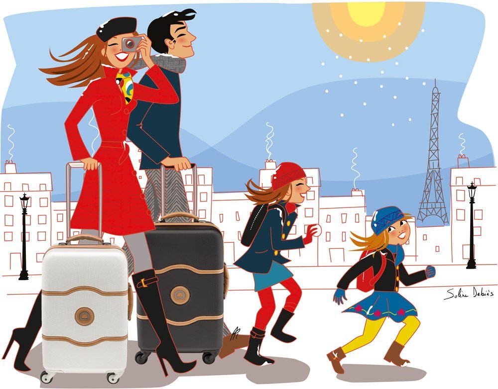 advertising illustration for Delsey (research)