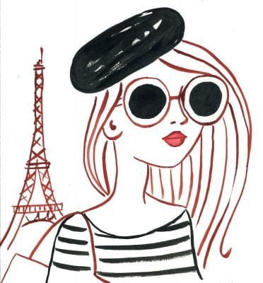 woman illustration Paris