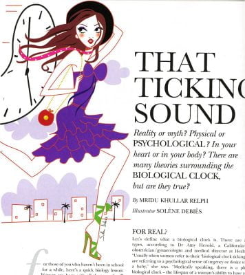 Editorial illustration woman time