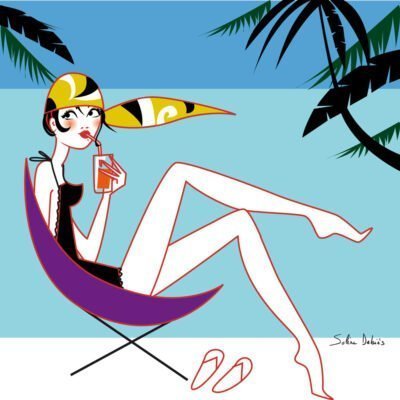 Femme plage graphique
