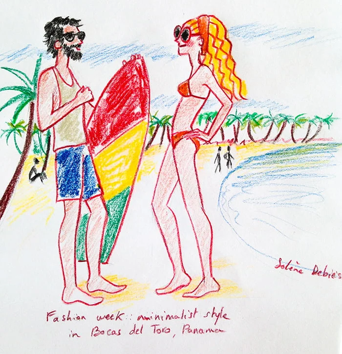 dessin humour plage surf