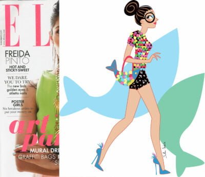 Illustration pour l'horoscope du magazine de mode Elle India - femme poisson