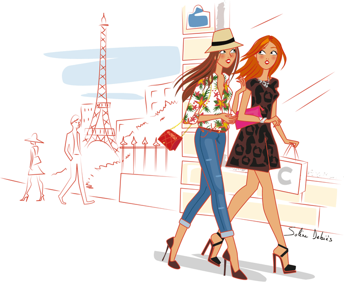 illustrateur Paris - 2 femmes