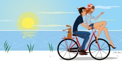 lifestyle illustration woman man