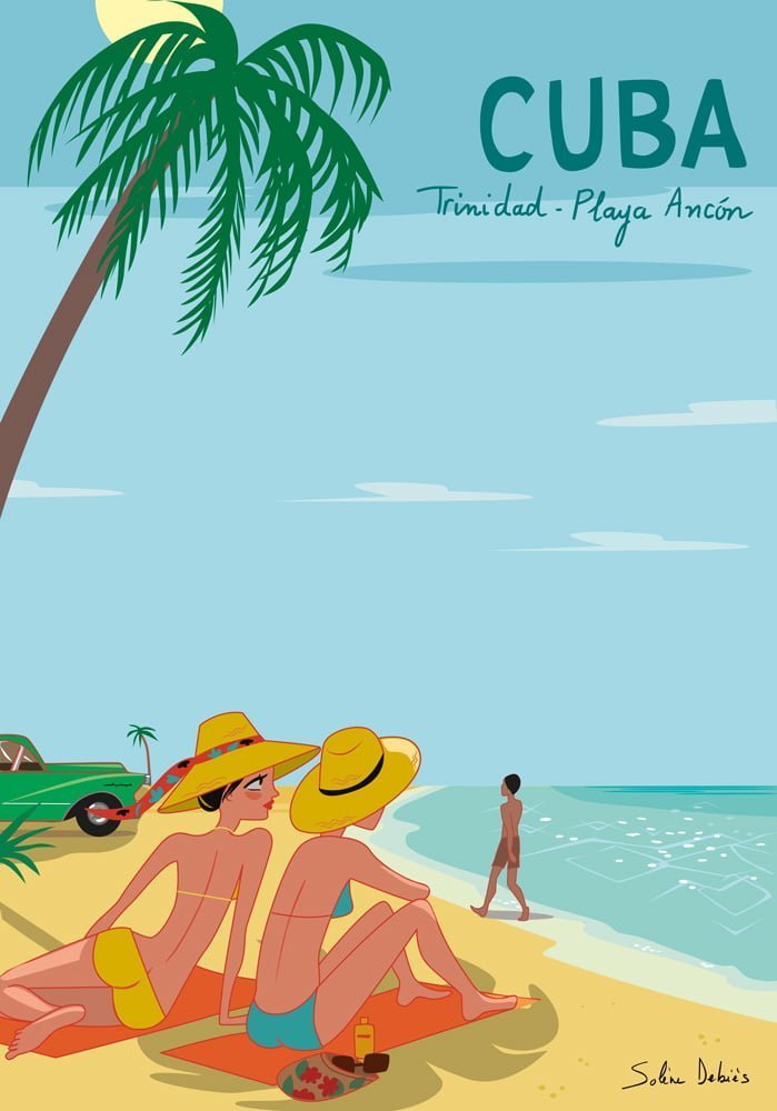 poster touristique plage cuba