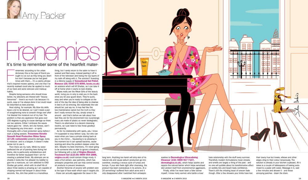 editorial illustrator beauty cosmetics
