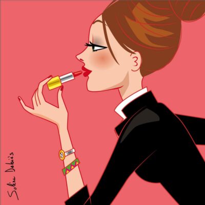 femme maquillage gloss