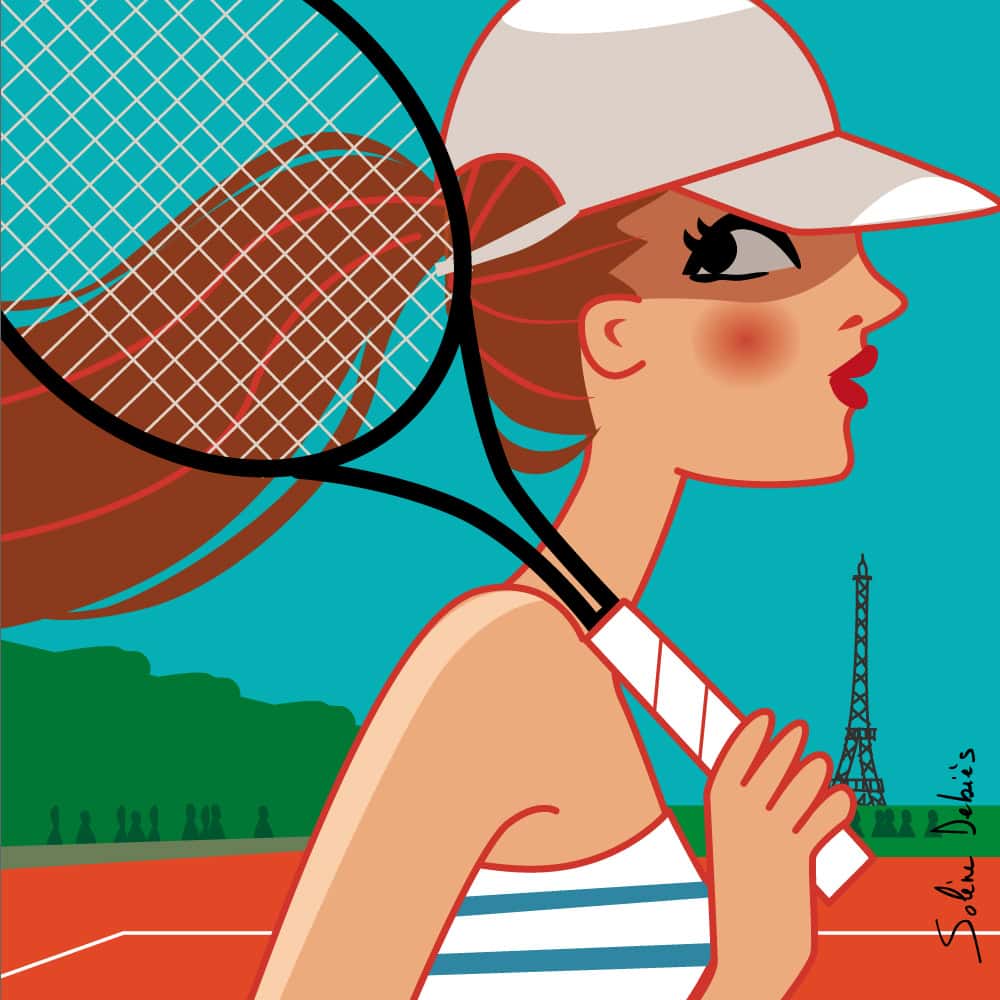 illustrateur femme sport tennis