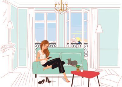 appartement haussmannien Paris femme