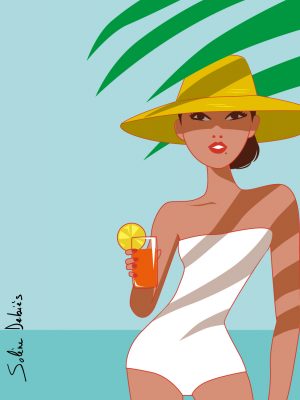 illustration femme plage