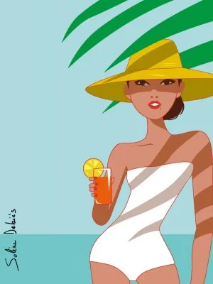 illustration femme plage