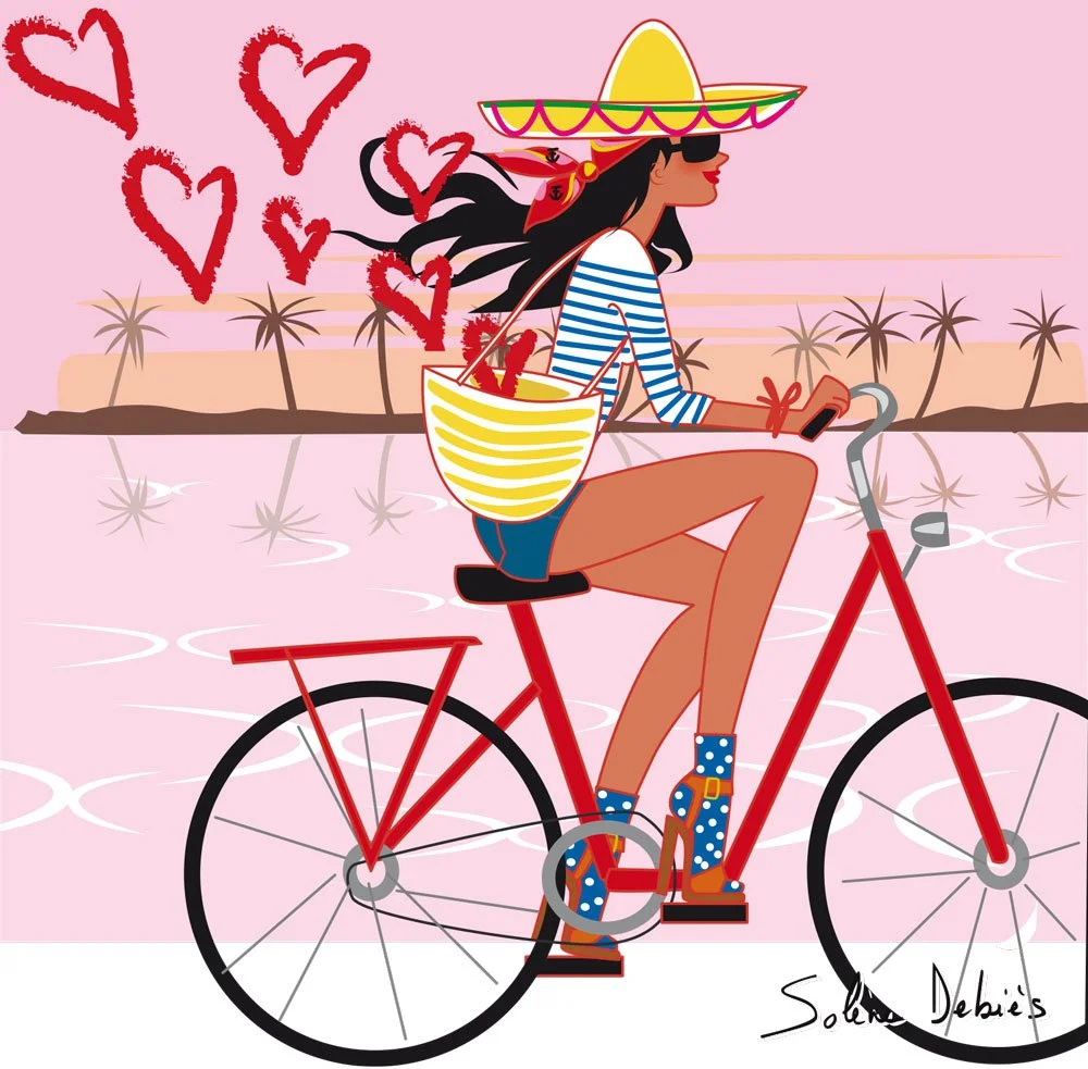 illustrateur vacances vélo