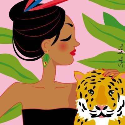 femme profil tigre