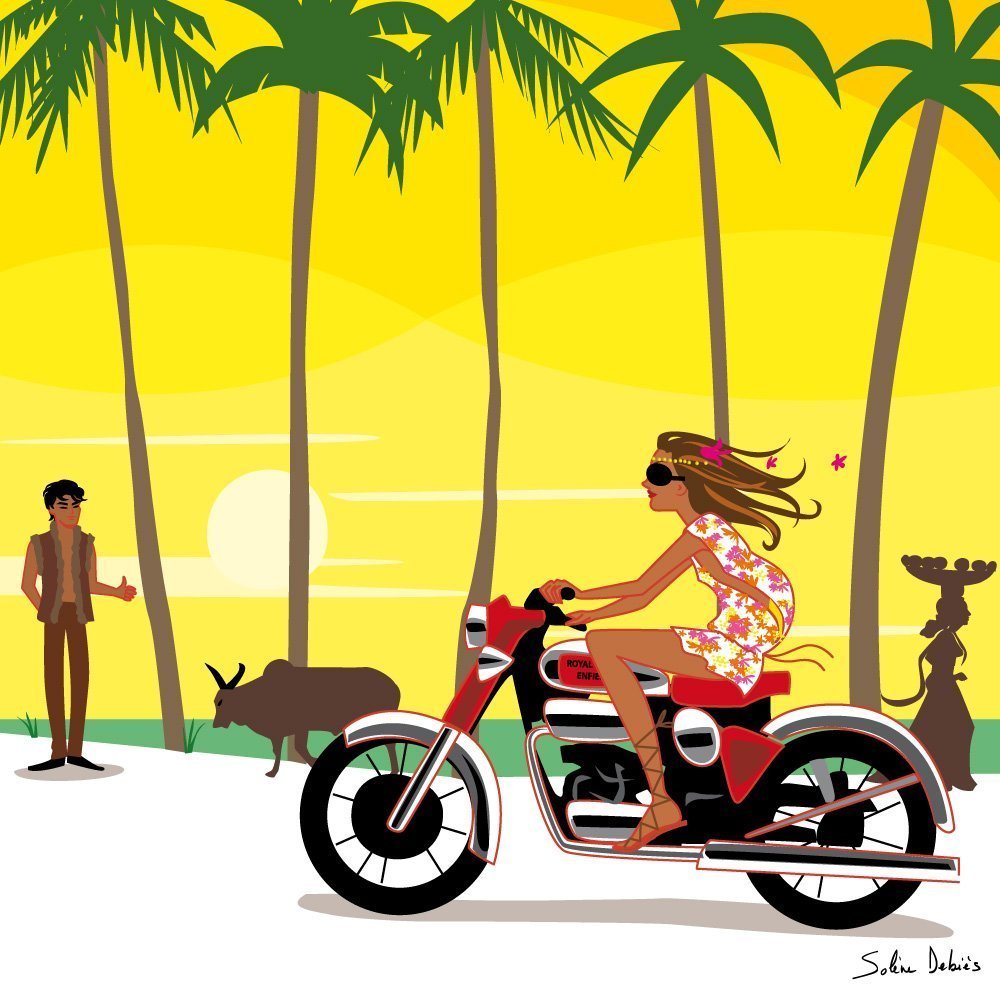 femme moto Inde