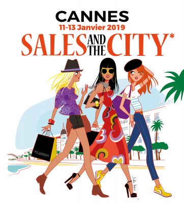 illustration 3 women walking in Cannes