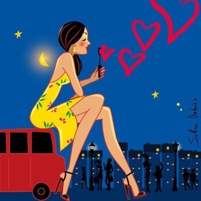 woman city night