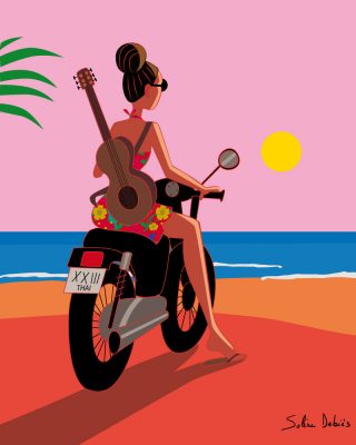 travel moto girl poster