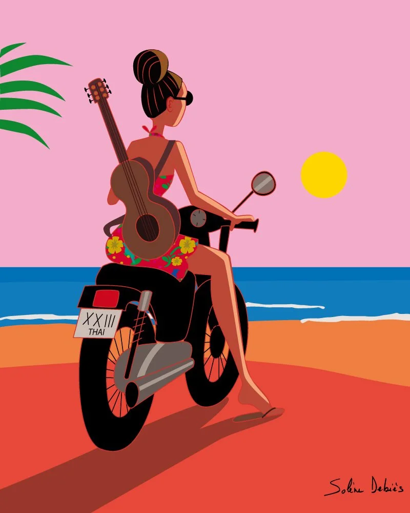 travel moto girl poster