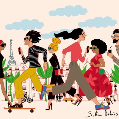 hommes et femmes à Paris