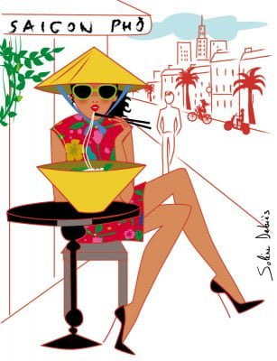 femme Vietnam pho terrasse