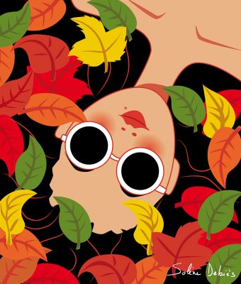 femme graphique automne