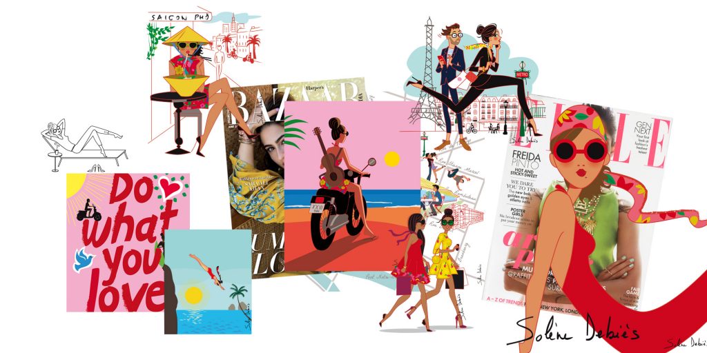 illustrations patchwork by the french illustrator Solène Debiès