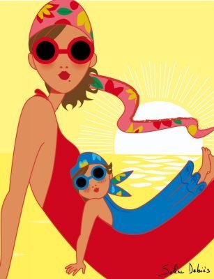 mère enfant plage soleil