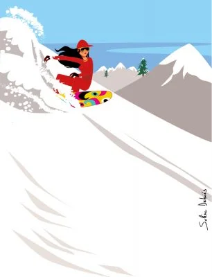 ski surf montagne neige femme
