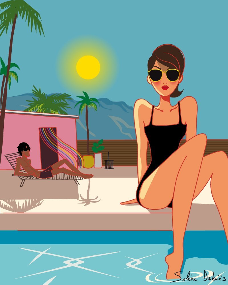woman swimming pool luxury