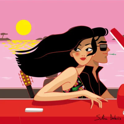 voiture couple romantique