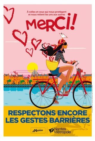 Nantes affiche vélo covid illustratrice