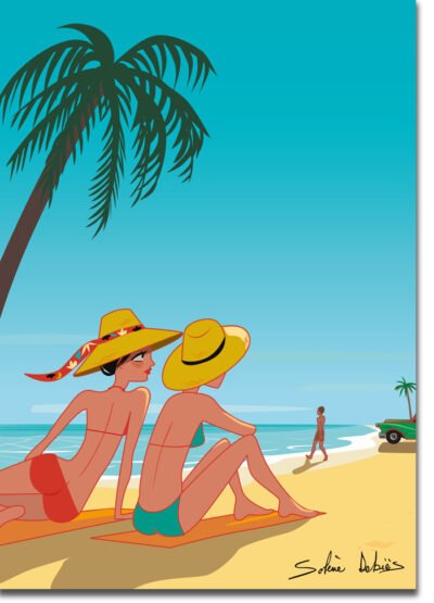 affiche plage femme Cuba