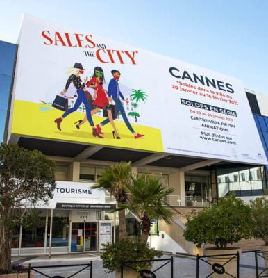 Illustration of the poster in Cannes