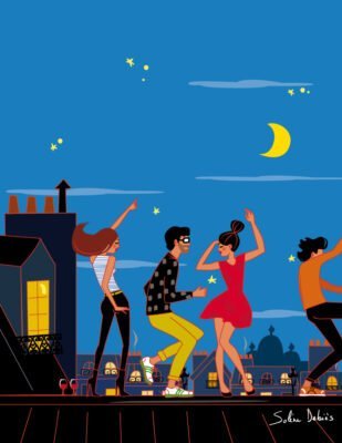 gens qui dansent sur les toits de Paris