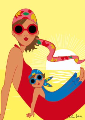 Illustration of a mother and a child