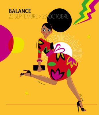 femme graphique balance horoscope du magazine Version Femina