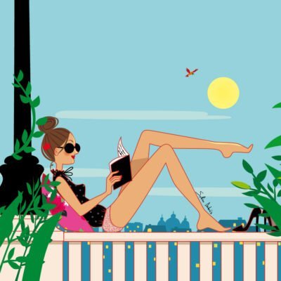 woman on a deck in Paris