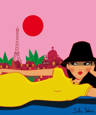 fille allongée à Paris