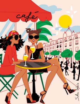 2 women at a terrace in Paris