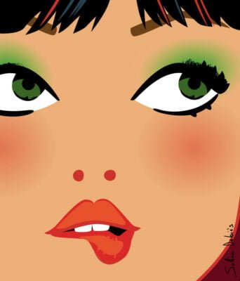 green makeup illustration