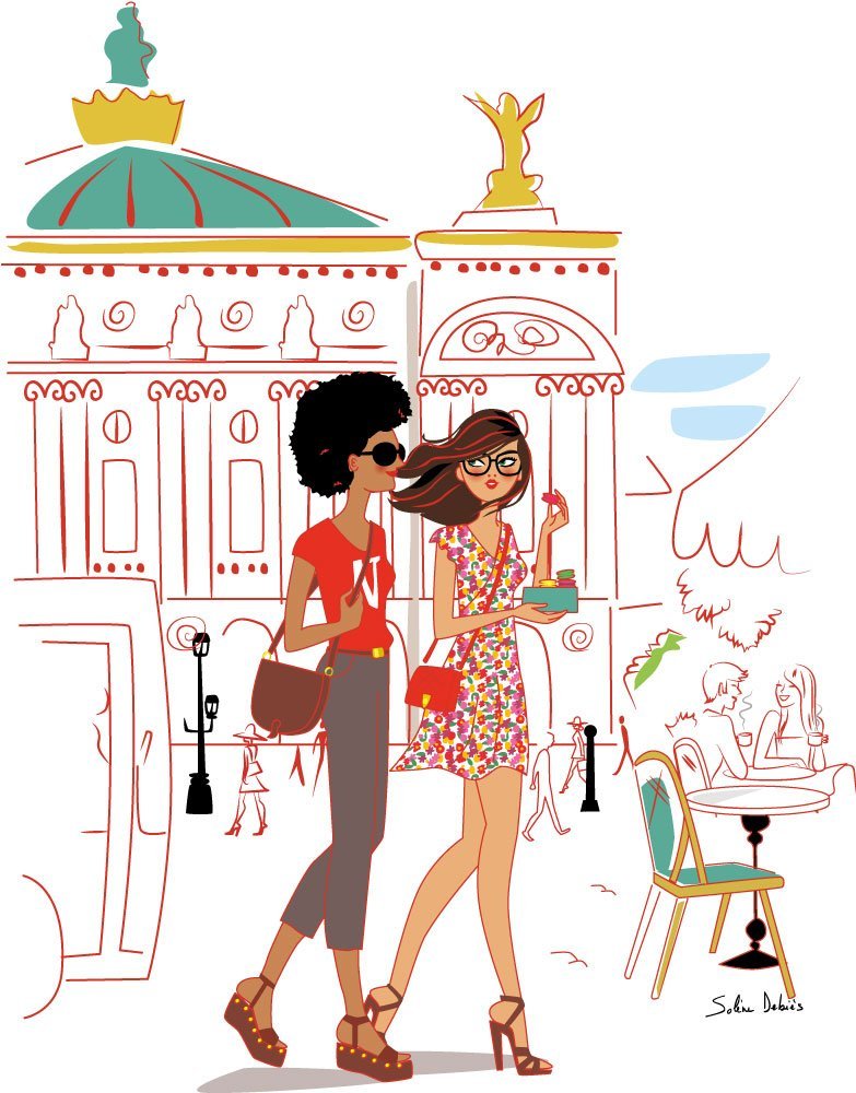 illustration-parisiennes-opera dessin de parisiennes