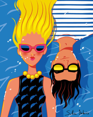 illustration d'un homme et d'une femme graphiques